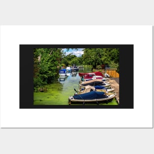 Boats Moored Above Goring Mill Posters and Art